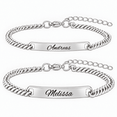 Schwarz Rose Partnerarmband mit Gravur - OTANTO