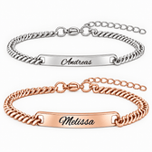Schwarz Rose Partnerarmband mit Gravur - OTANTO