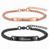 Schwarz Rose Partnerarmband mit Gravur - OTANTO