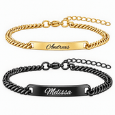 Schwarz Rose Partnerarmband mit Gravur - OTANTO