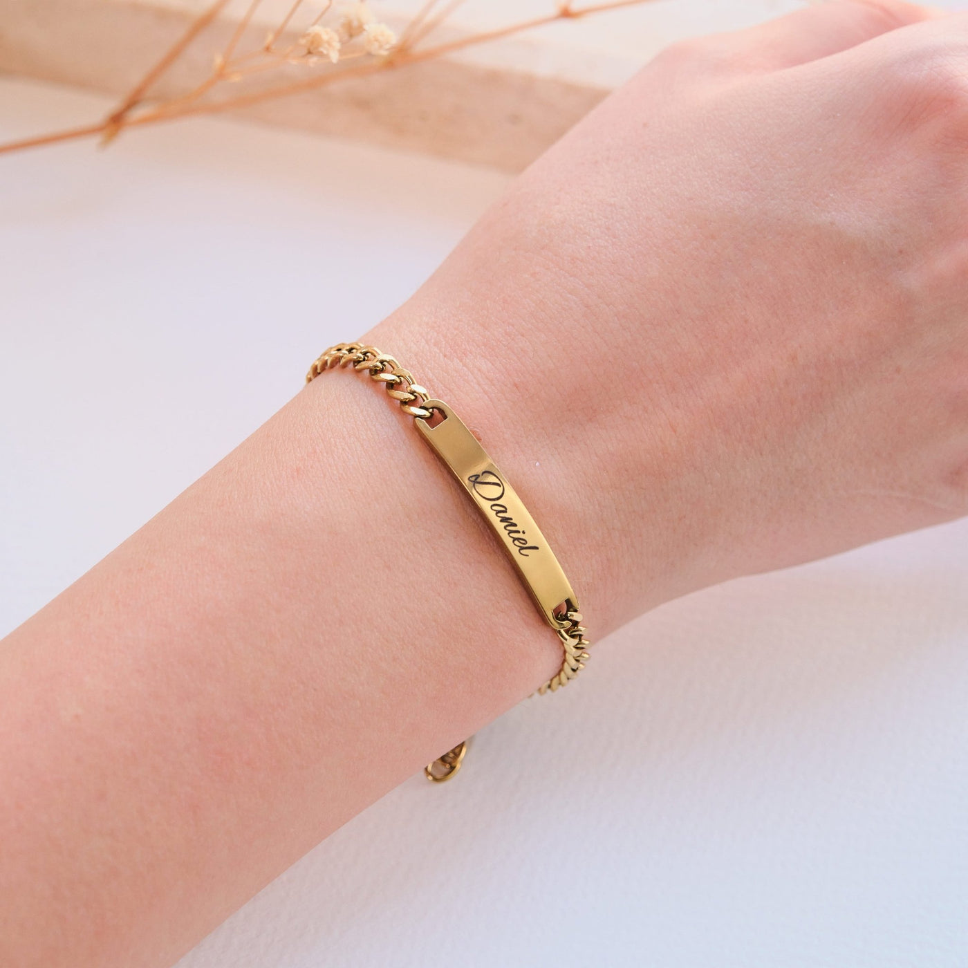 Silber Gold Partnerarmband mit Gravur - OTANTO