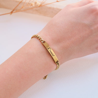Silber Gold Partnerarmband mit Gravur - OTANTO
