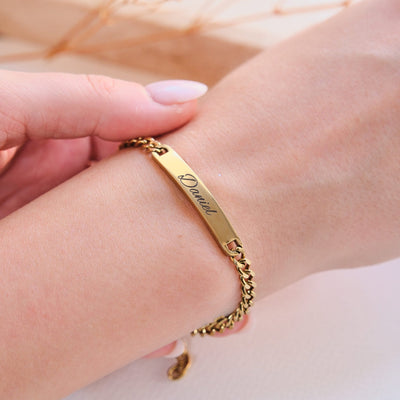 Silber Gold Partnerarmband mit Gravur - OTANTO