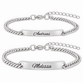 Silber Partnerarmband mit Gravur - OTANTO