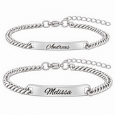 Silber Partnerarmband mit Gravur - OTANTO