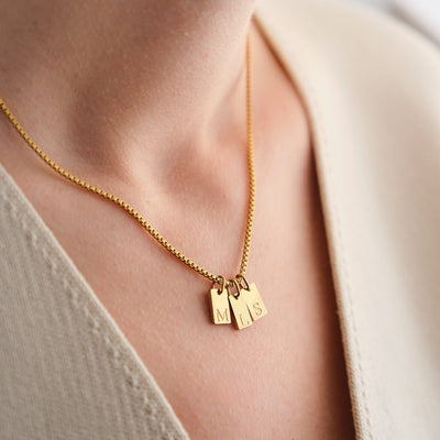 Tag Initial Halskette bis zu drei Anhänger - OTANTO