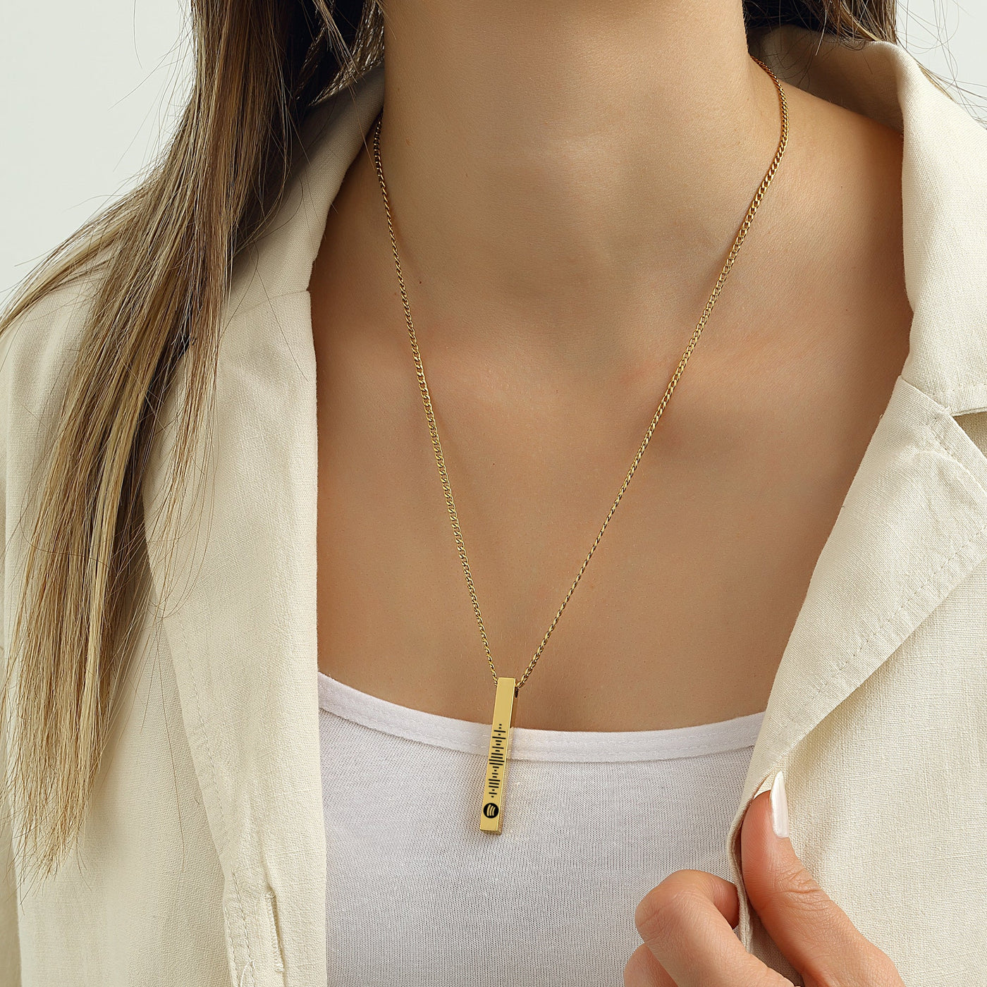 2 x Cuban Chain 3D Partner Säulenketten mit Gravur - OTANTO