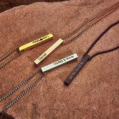 2 x Cuban Chain 3D Partner Säulenketten mit Gravur - OTANTO