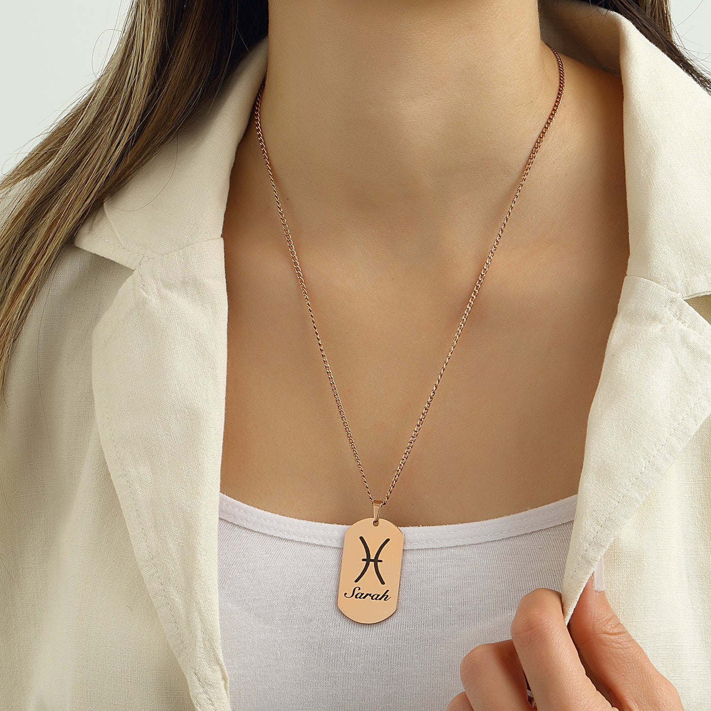 2 x Cuban Chain Dog Tag ID Partnerketten - OTANTO