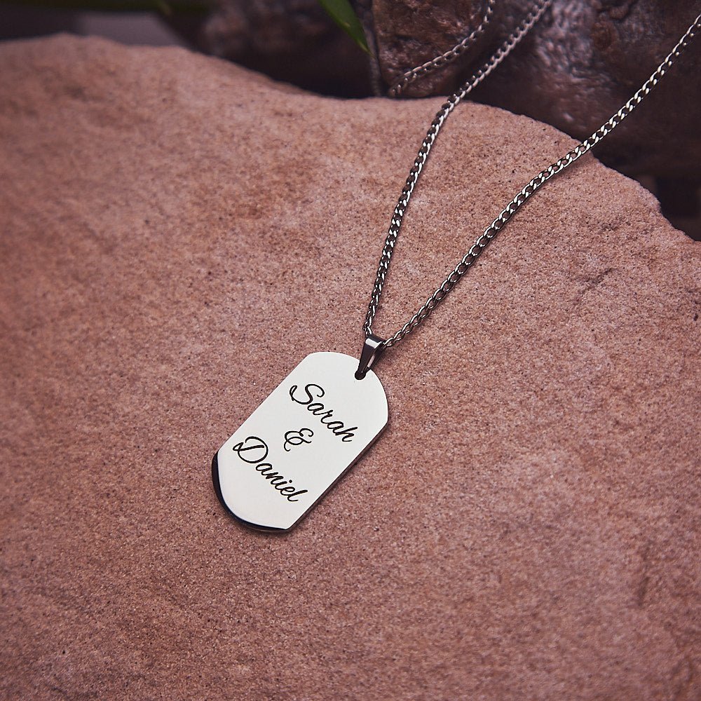 2 x Cuban Chain Dog Tag ID Partnerketten - OTANTO