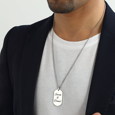 2 x Cuban Chain Dog Tag ID Partnerketten - OTANTO